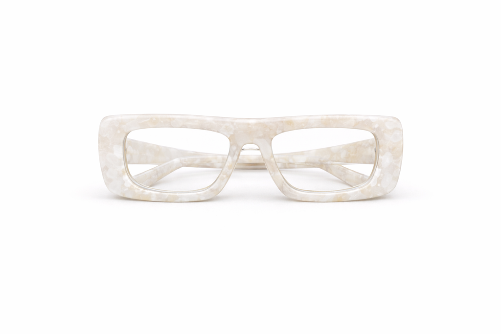KOLE glasses in MARBLE AND TRANSPARENT LENS IF YOU DARE studio