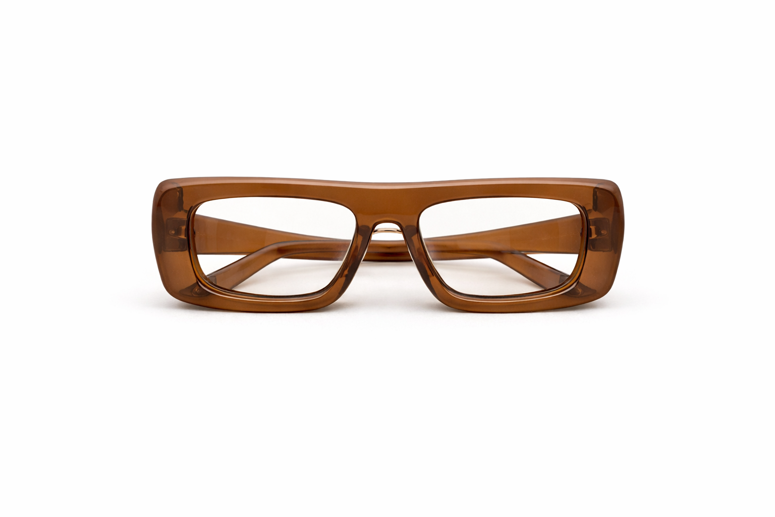 KOLE glasses in brown and transparent lens IF YOU DARE studio